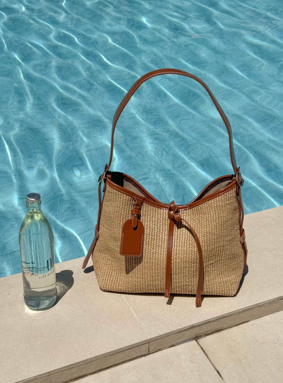 Yumna Straw Bag - Chestnut