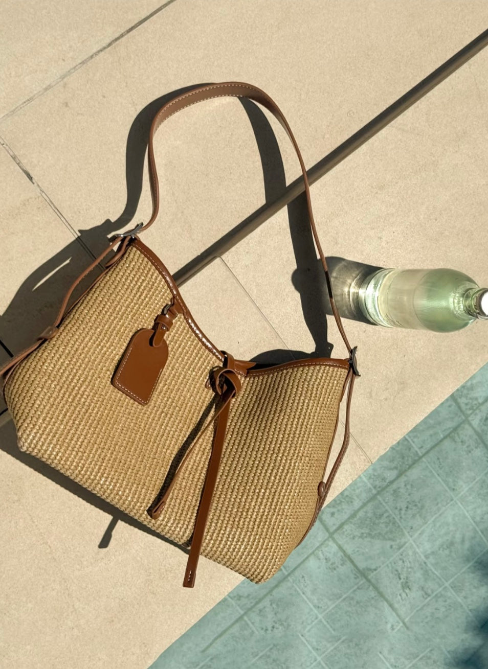 Yumna Straw Bag - Chestnut