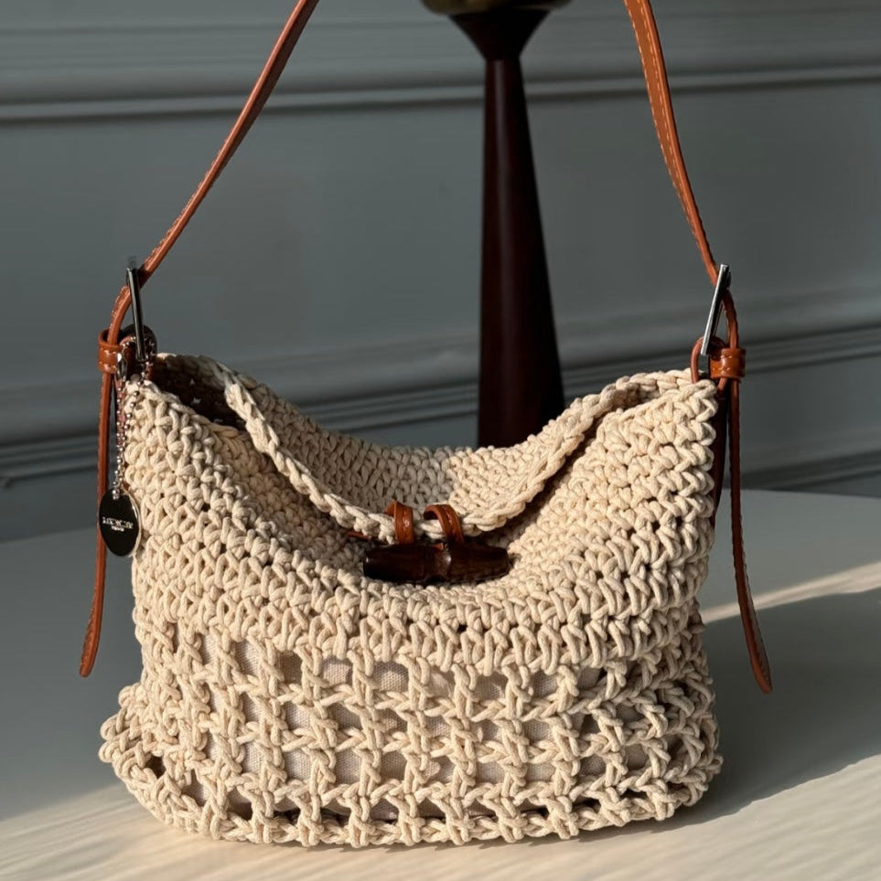 Rimsha Woven Handbag - Camel
