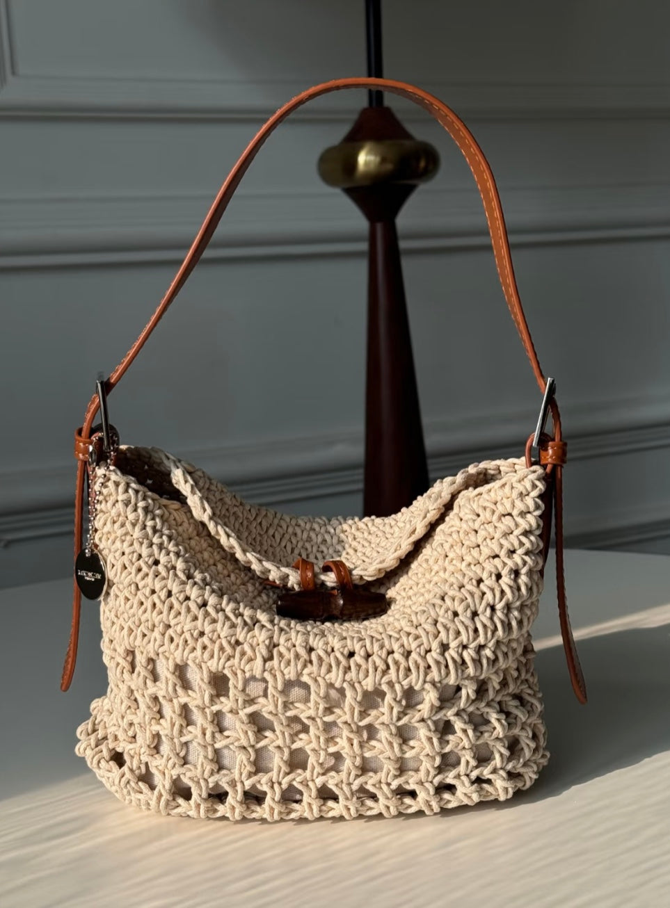 Rimsha Woven Handbag - Camel