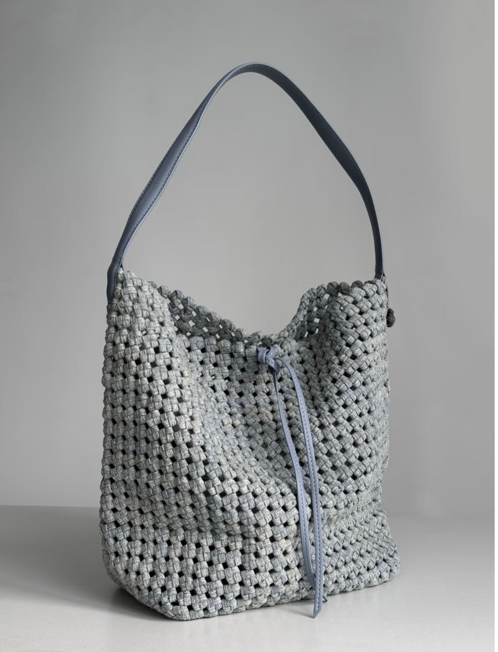 Naima Shoulder Bucket Bag - Dusty Blue