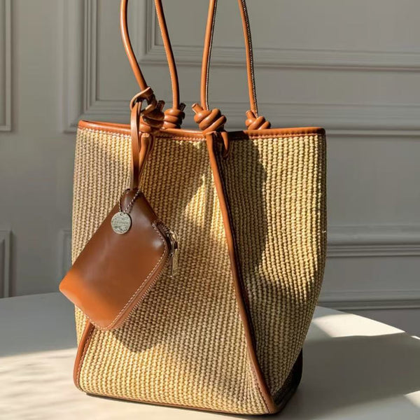 Aleena Straw Tote Bag Includes Woven Crossbody Bag and Small