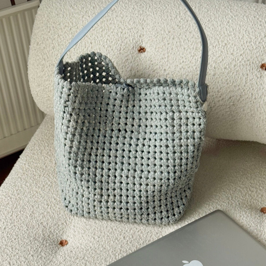 Naima Shoulder Bucket Bag - Dusty Blue