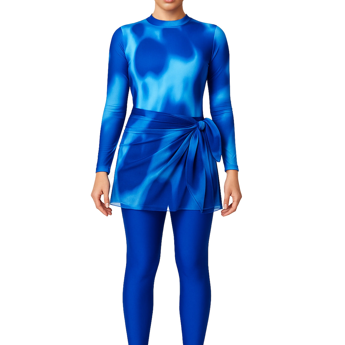 Nadia Modest Burkini 3-Piece Full Coverage Swim Set - Ocean Blue