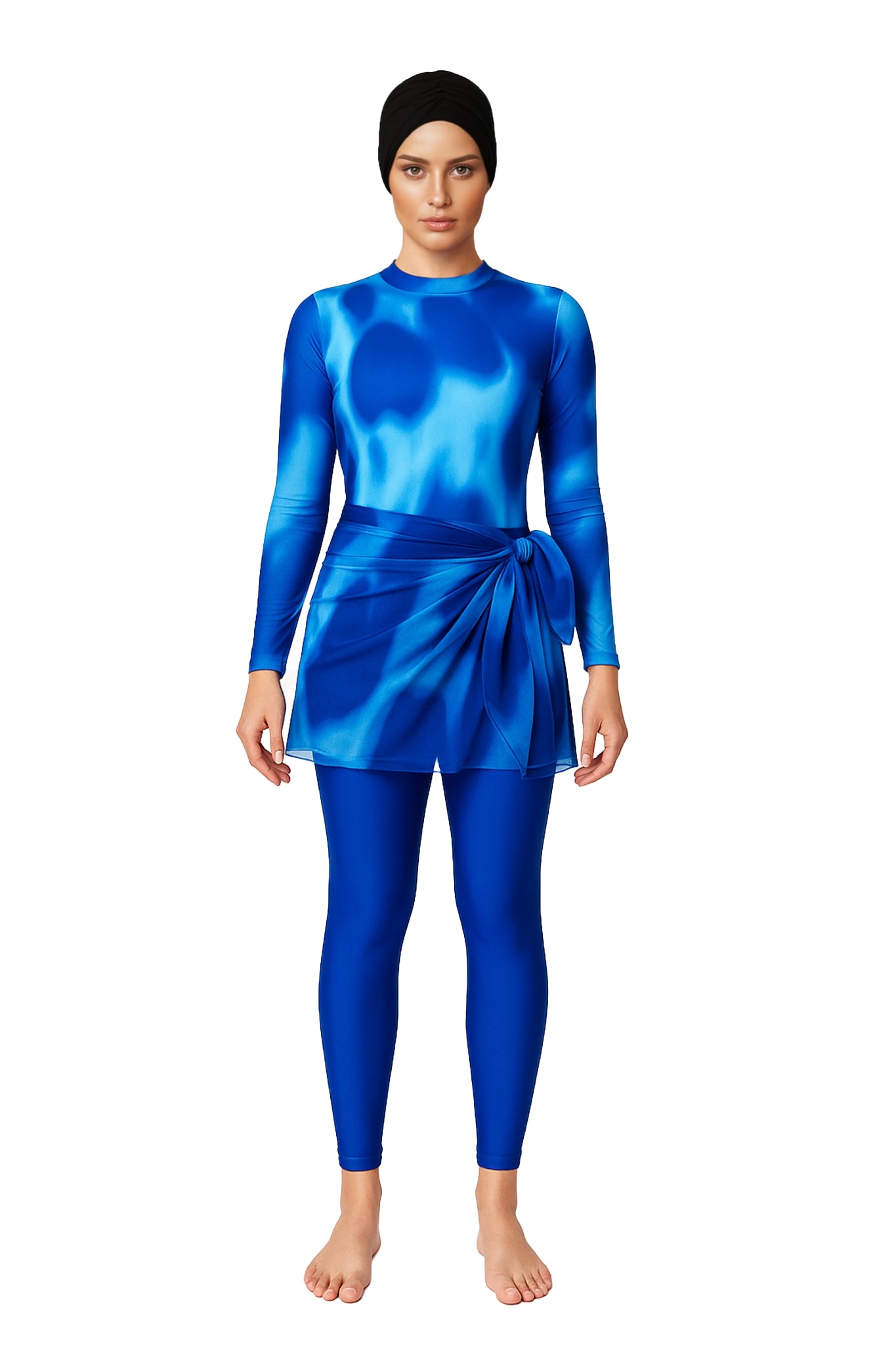 Nadia Modest Burkini 3-Piece Full Coverage Swim Set - Ocean Blue