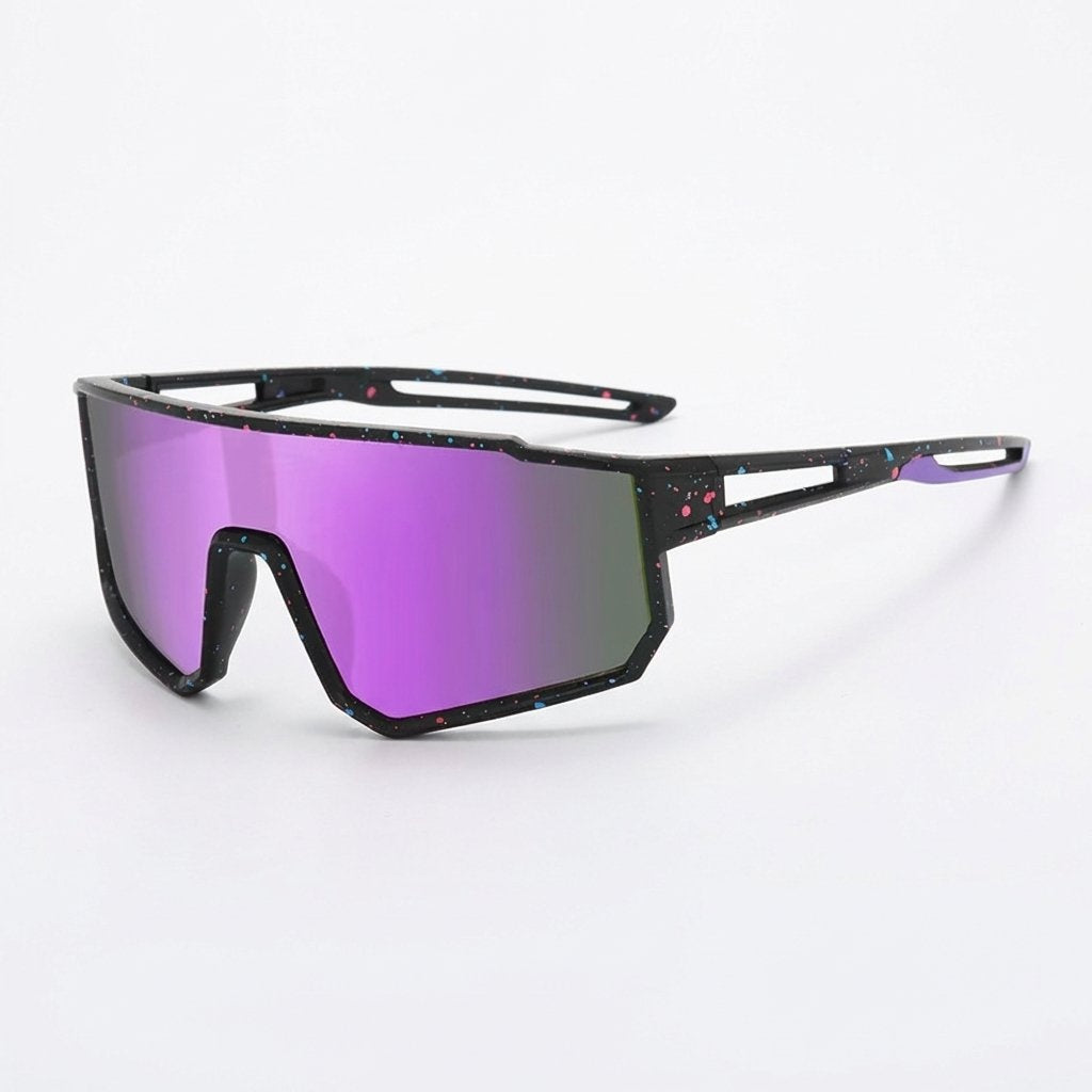 Speckled Frame Kids Outdoor Sports Sunglasses UV Protection- Purple Lens