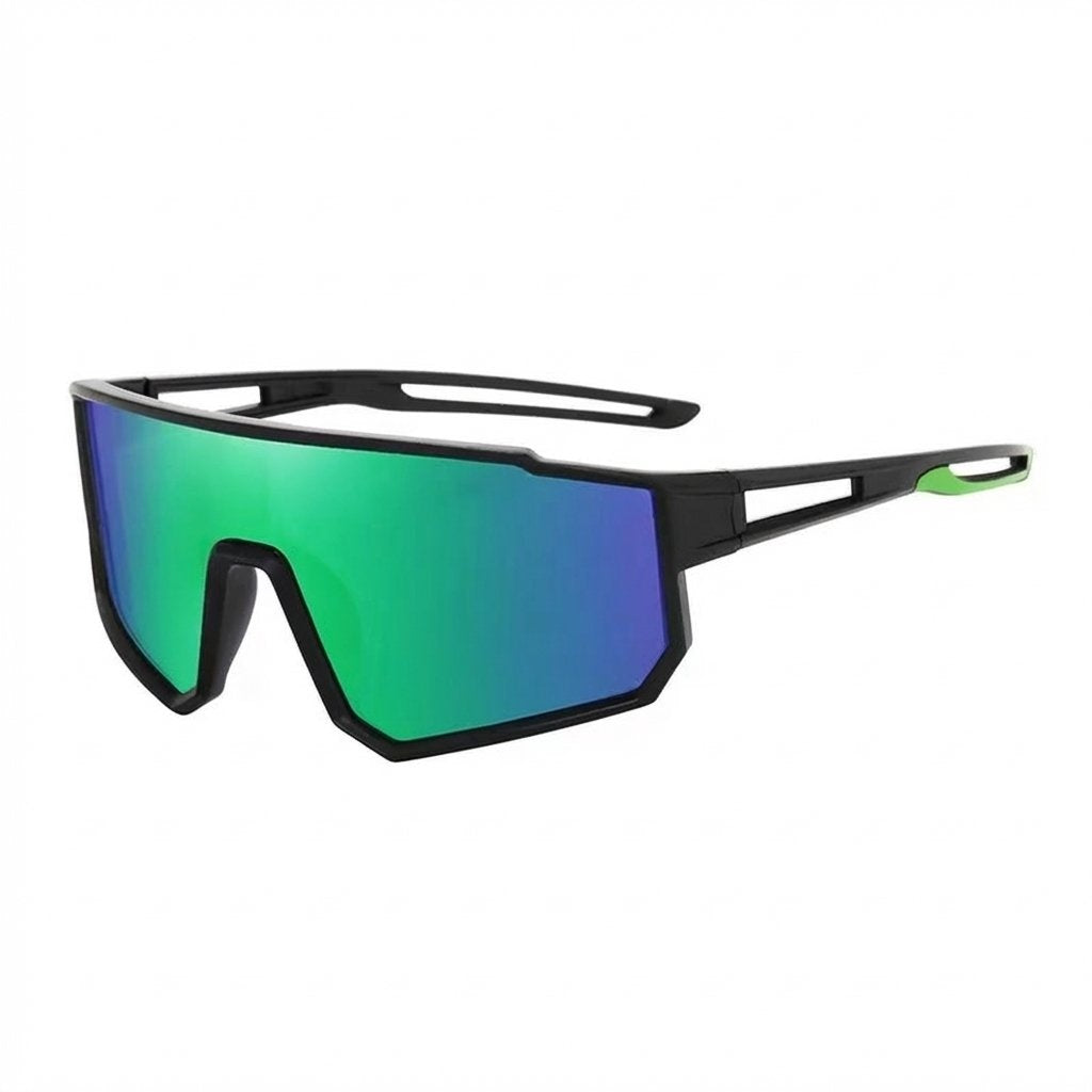 Black Frame Kids Outdoor Sports Sunglasses UV Protection- Green Lens