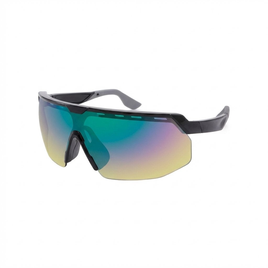 Wraparound Shield Sport Sunglasses Lens UV400 Lightweight Outdoor Eyewear -Black Frame /Gradient Lens