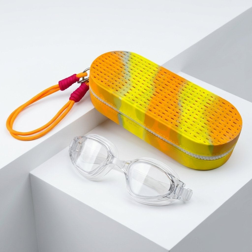 HD Lens Anti Fog Swimming Goggles 3D Fit Leakproof Adjustable With Case- White