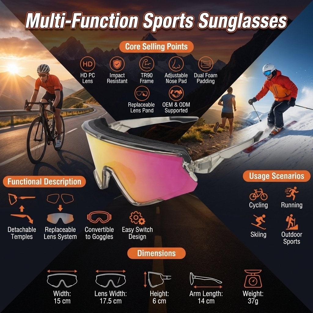 Wraparound Shield Sport Sunglasses Lens UV400 Lightweight Outdoor Eyewear -Gray Clear/ Red Mirror
