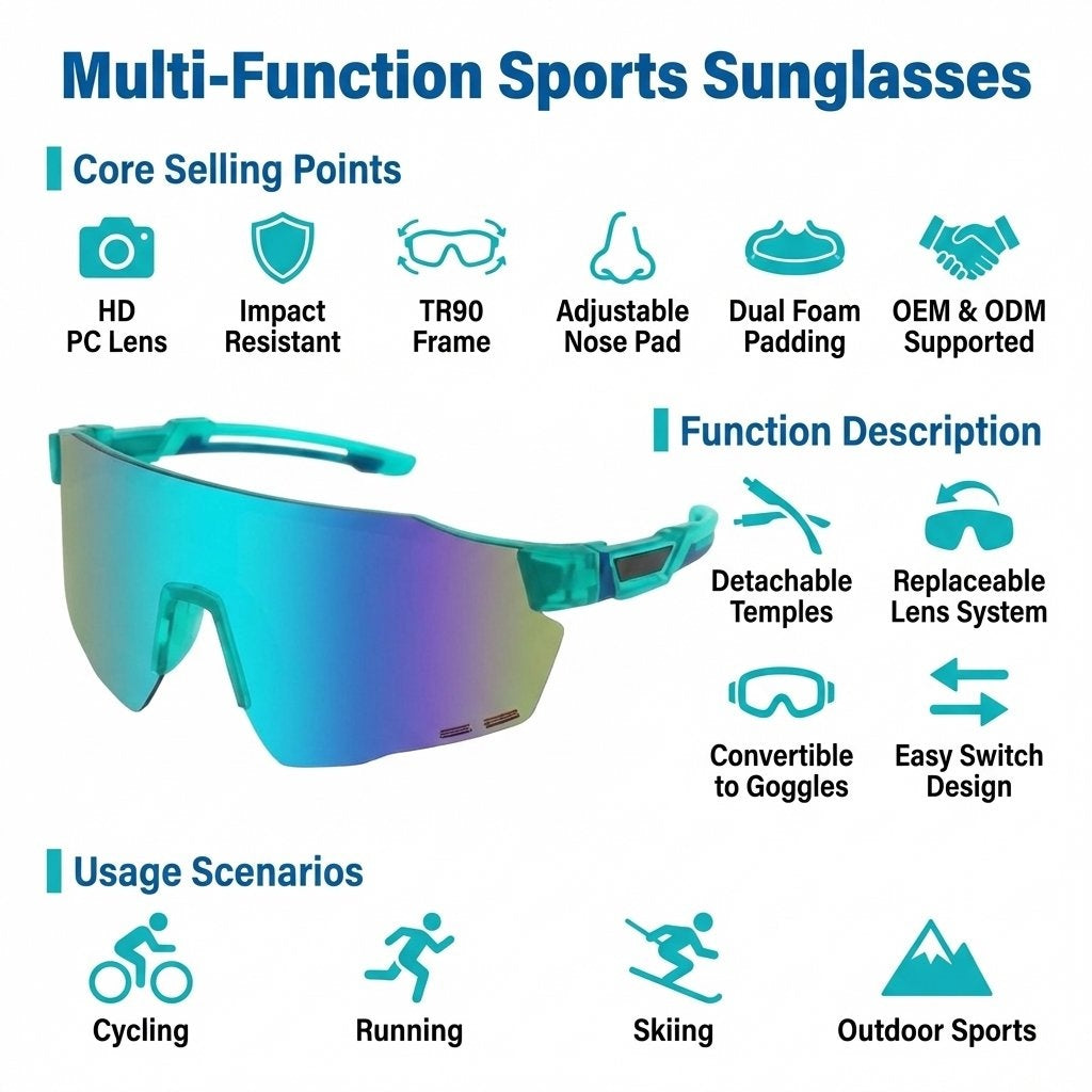 Wraparound Shield Sport Sunglasses Lens UV400 Lightweight Outdoor Eyewear -Blue Frame /Gradient Lens