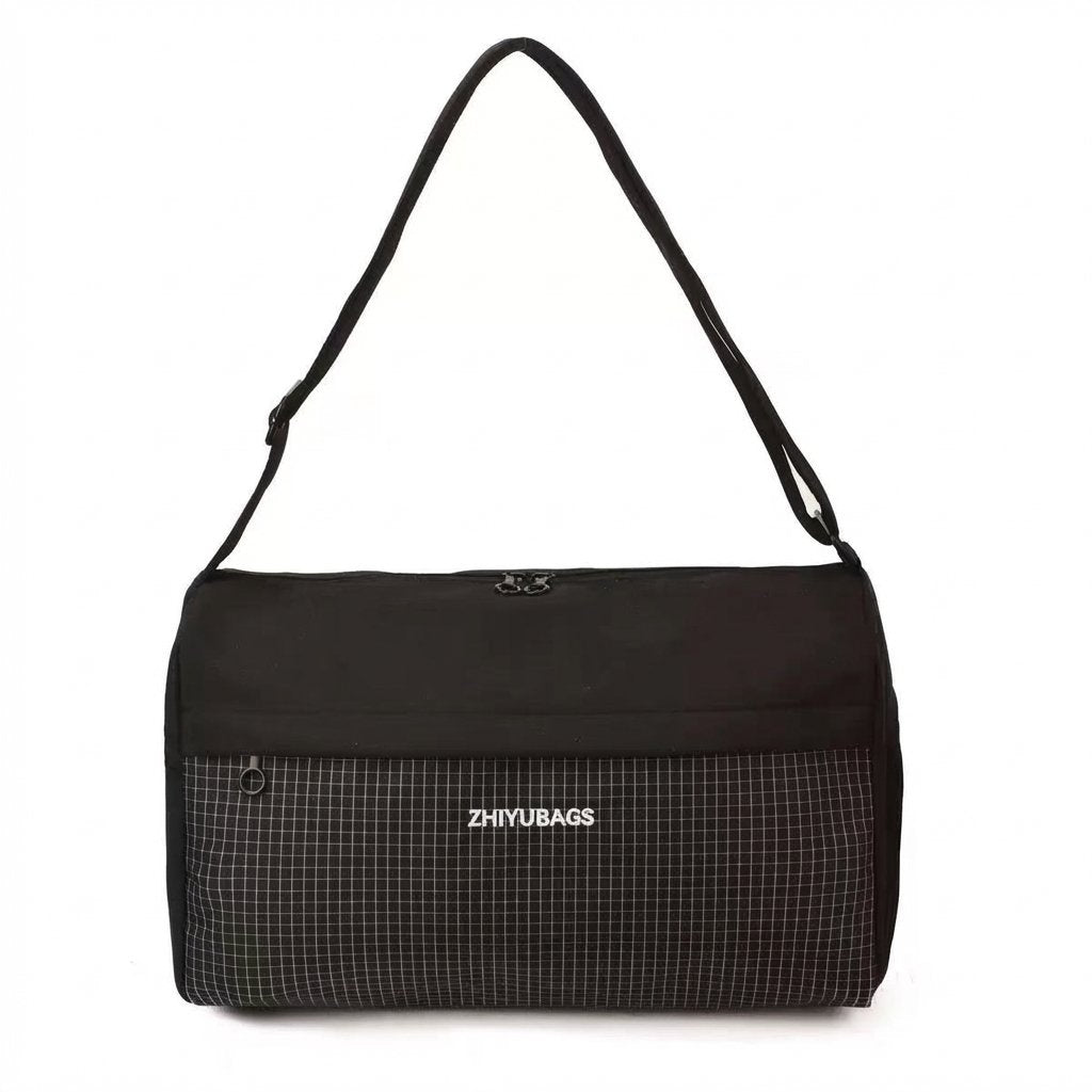 Water-Resistant Casual Shoulder Bag-Black