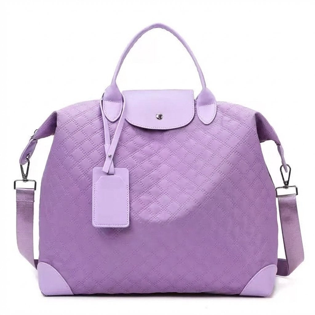 Quilted Water-Resistant Large Capacity Travel & Gym Duffel Bag-Lavender