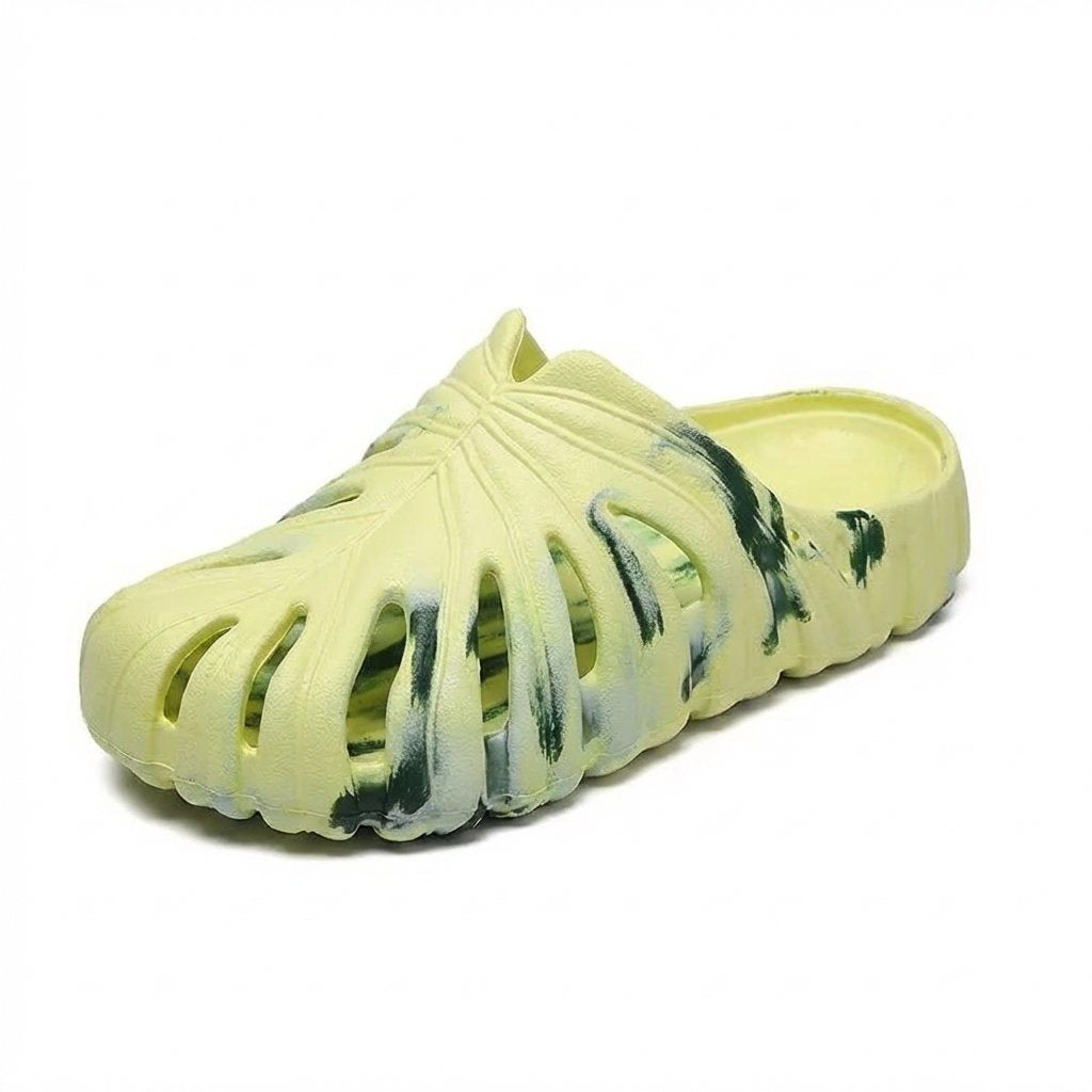 Unisex Breathable EVA Slide Sandals Non-Slip Lightweight Summer Slippers-Lime Green Camo