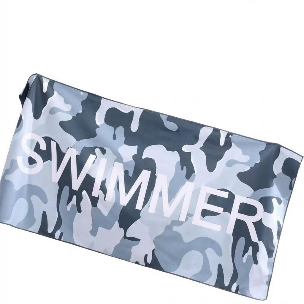Portable Quick-Dry Beach Towel Soft Double-Sided Sports Towel-Grey Camouflage