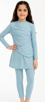 Lina 3-Piece Kids' Modest Swimsuit-Soft Sky Blue
