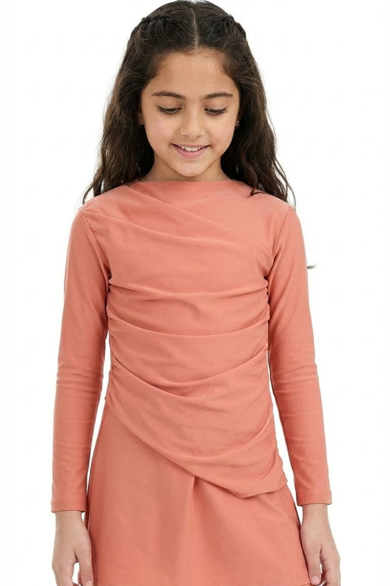 Lina 3-Piece Kids' Modest Swimsuit-Coral