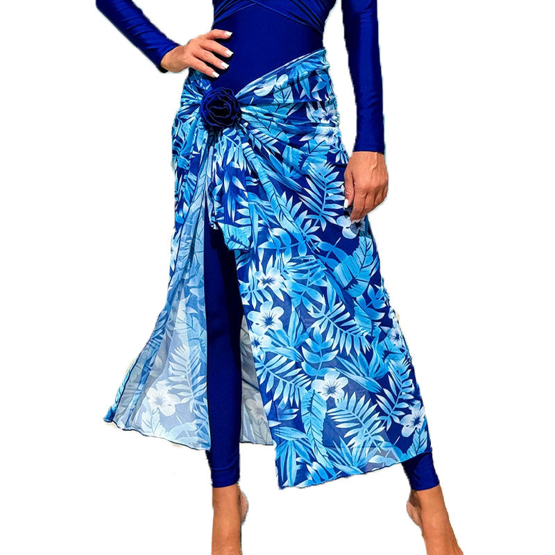 Tropical Breeze Leaf Beach Sarong Wrap- Swim Cover Up