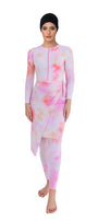 Jawhara Modest Burkini 3-Piece Full Coverage Swim Set - Pink Tie-Dye