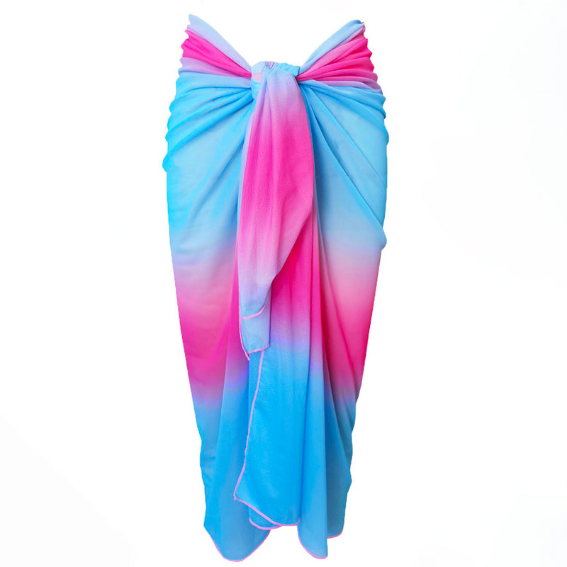 Ocean Rose Ombre Beach Sarong Wrap- Swim Cover Up