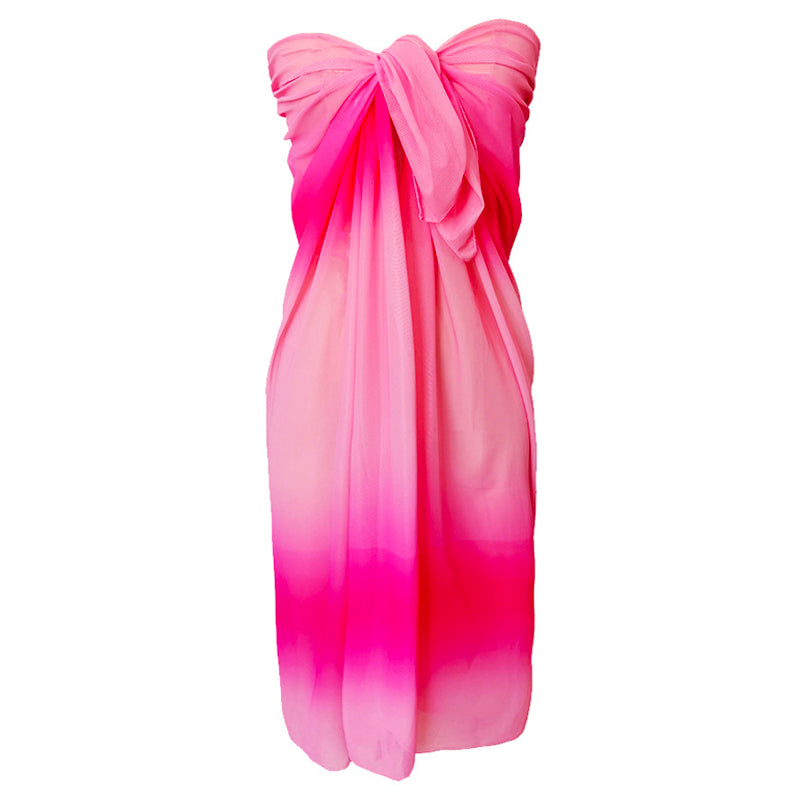 Rose Glow Ombre Beach Sarong Wrap- Swim Cover Up