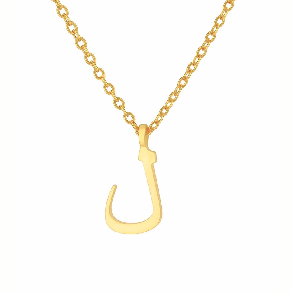 Minimalist Arabic Script Jeem Necklace
