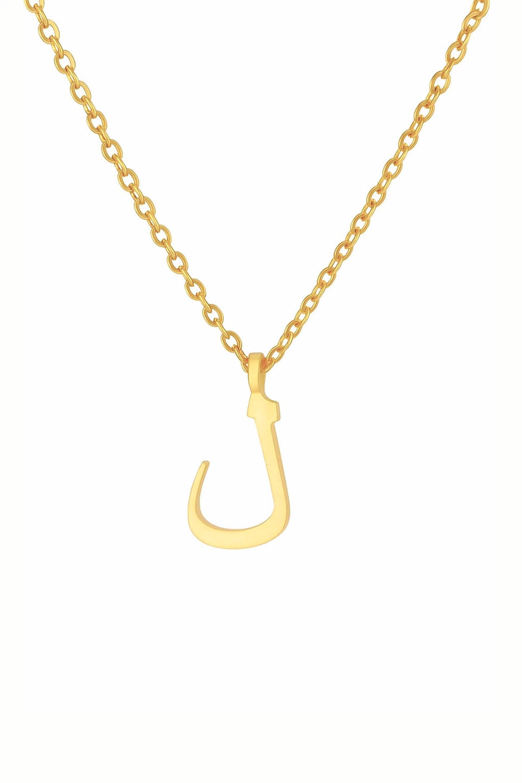 Minimalist Arabic Script Jeem Necklace