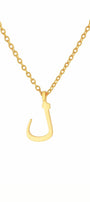 Minimalist Arabic Script Jeem Necklace