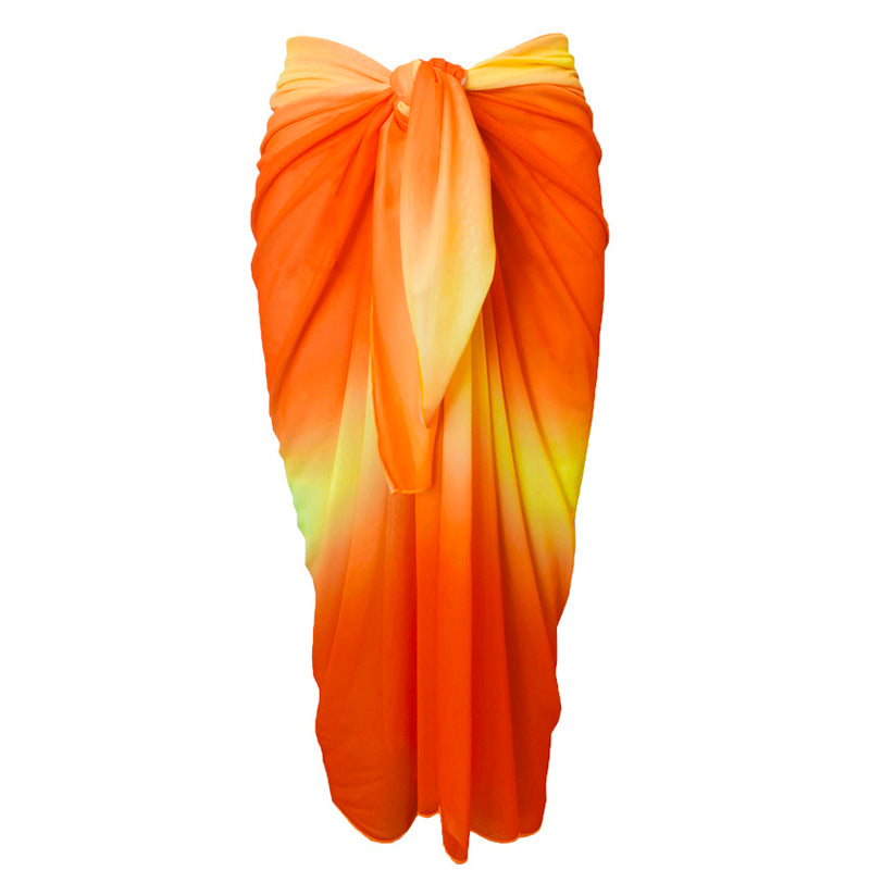 Sunset Glow Ombre Beach Sarong Wrap- Swim Cover Up