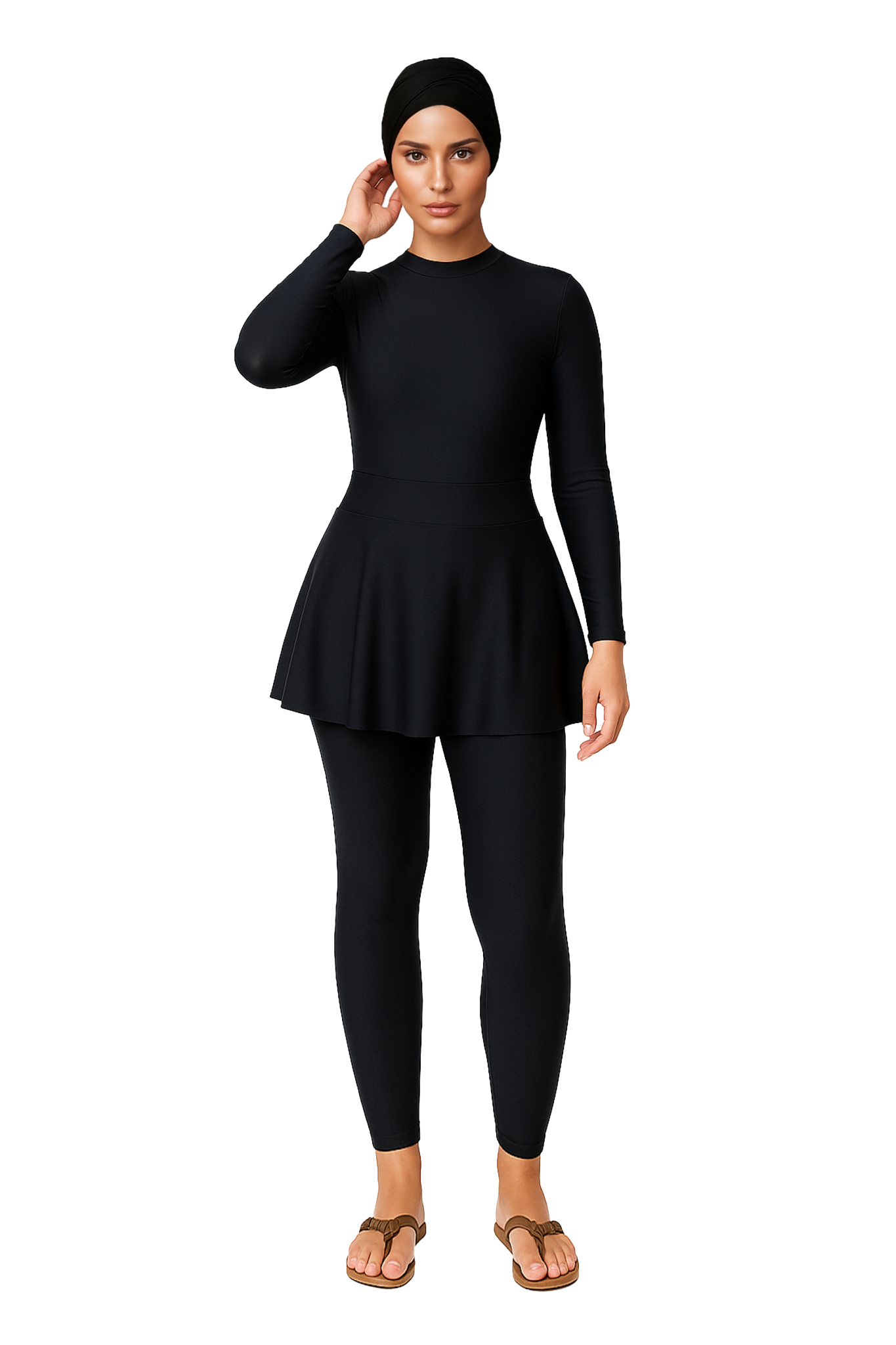 Layal 3-Piece Layered Modest Burkini – Classic Black