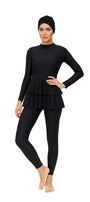 Layal 3-Piece Layered Modest Burkini – Classic Black