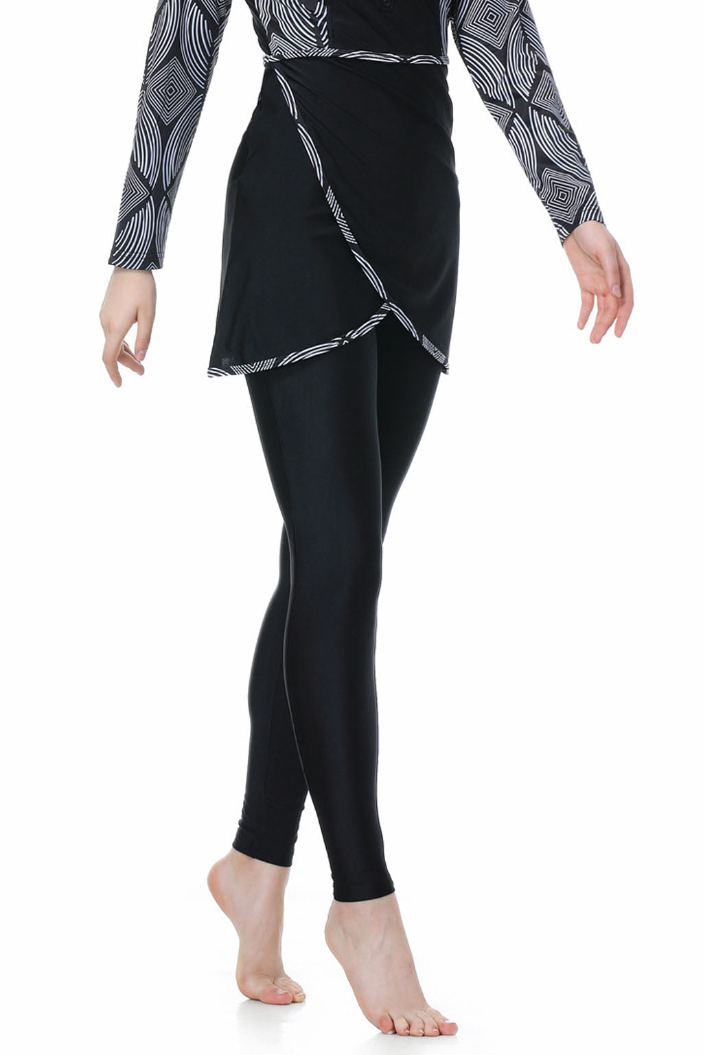 Zehra Modest Burkini 3-Piece Full Coverage Swim Set - Black