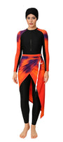 Solara Modest Burkini 3-Piece Full Coverage Swim Set - Sunrise