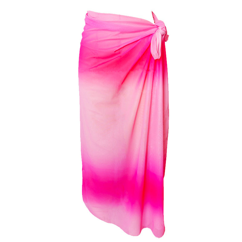 Rose Glow Ombre Beach Sarong Wrap- Swim Cover Up