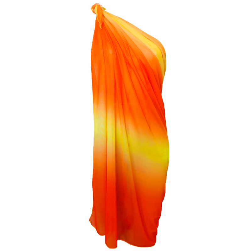 Sunset Glow Ombre Beach Sarong Wrap- Swim Cover Up