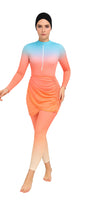 Hanan Modest Burkini 3-Piece Full Coverage Swim Set - Sunset Peach Gradient
