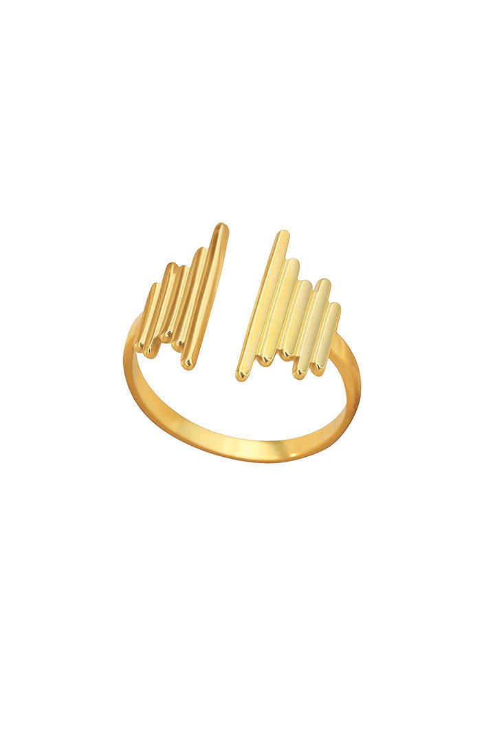 Stacked-Bar Open Ring – Gold