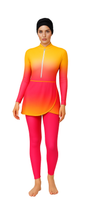 Lamya Modest Burkini 3-Piece Full Coverage Swim Set - Tropical Sunset