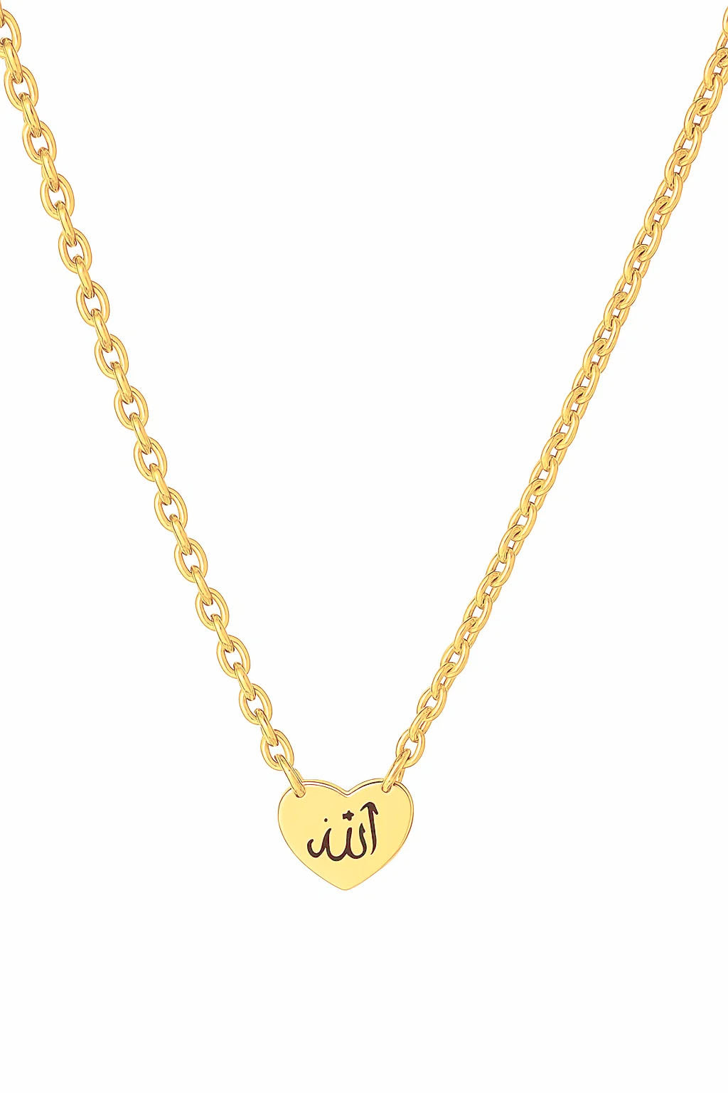 Gold Heart Fatima Necklace
