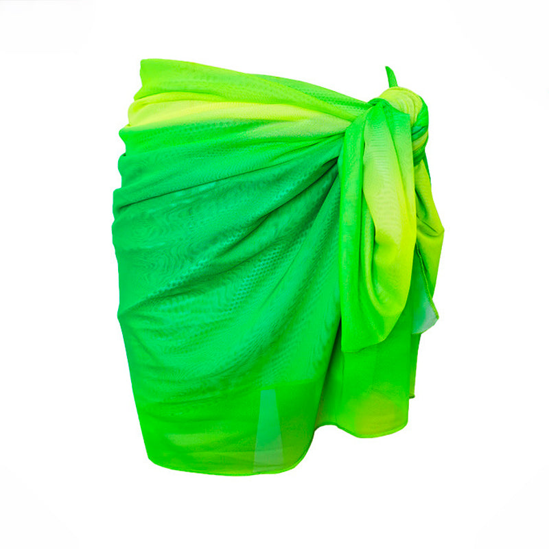 Lime Breeze Ombre Beach Sarong Wrap- Swim Cover Up