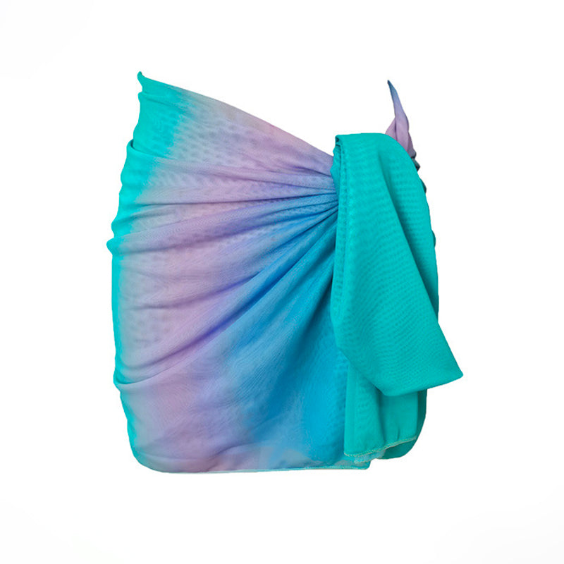 Ocean Mist Ombre Beach Sarong Wrap- Swim Cover Up