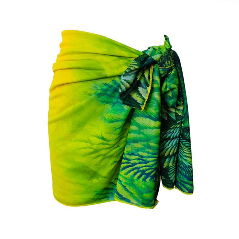 Tropical Palm Leaf Beach Sarong Wrap- Swim Cover Up