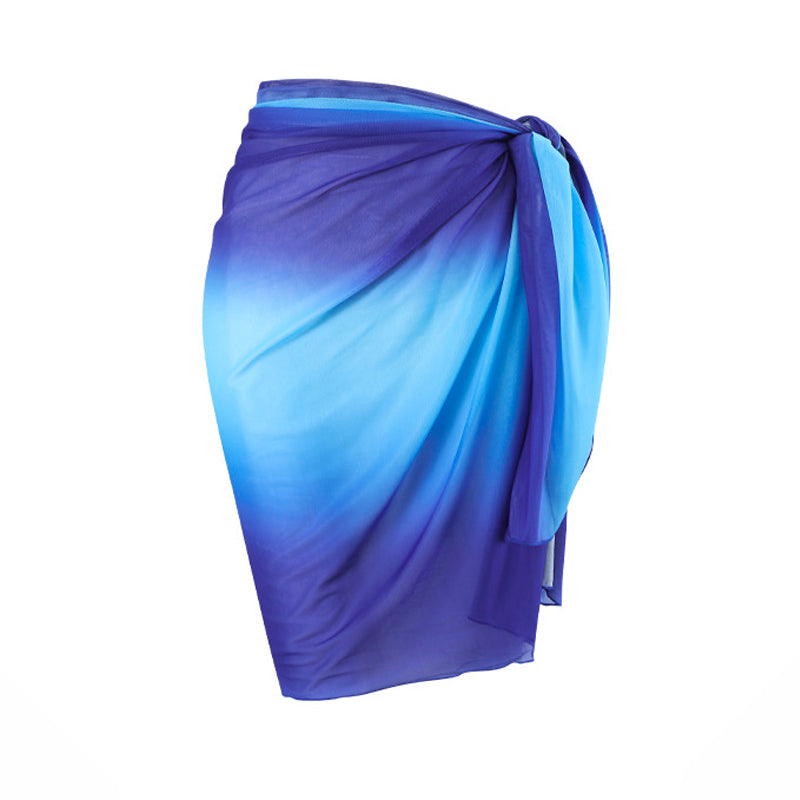 Midnight Wave Ombre Beach Sarong Wrap- Swim Cover Up