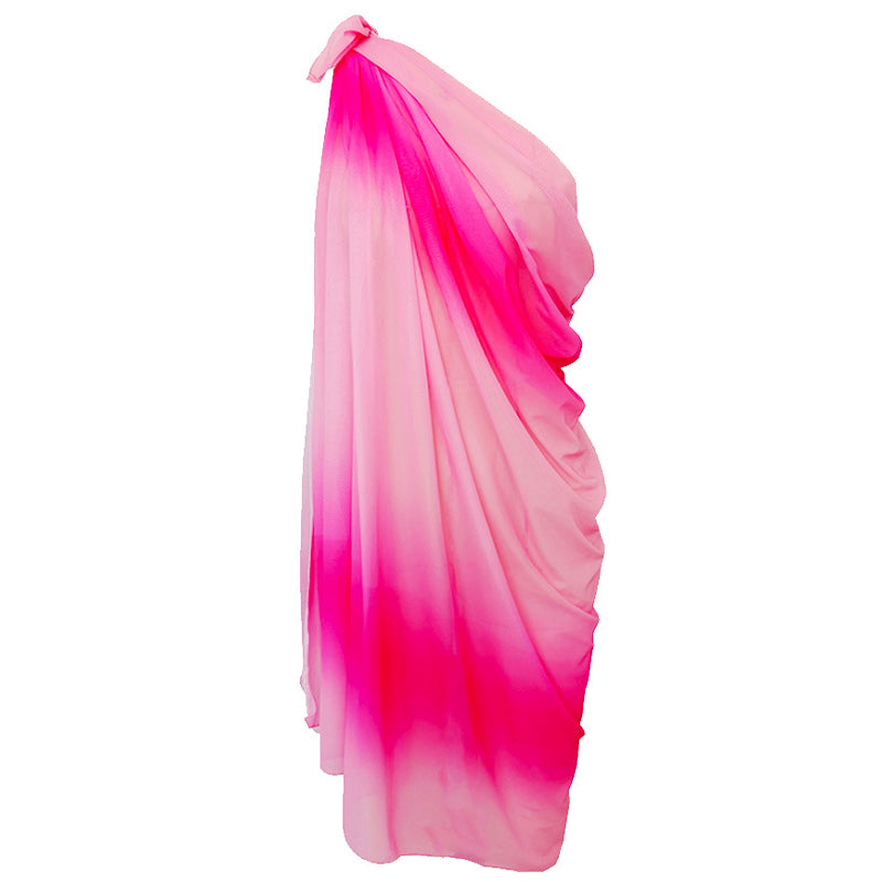 Rose Glow Ombre Beach Sarong Wrap- Swim Cover Up