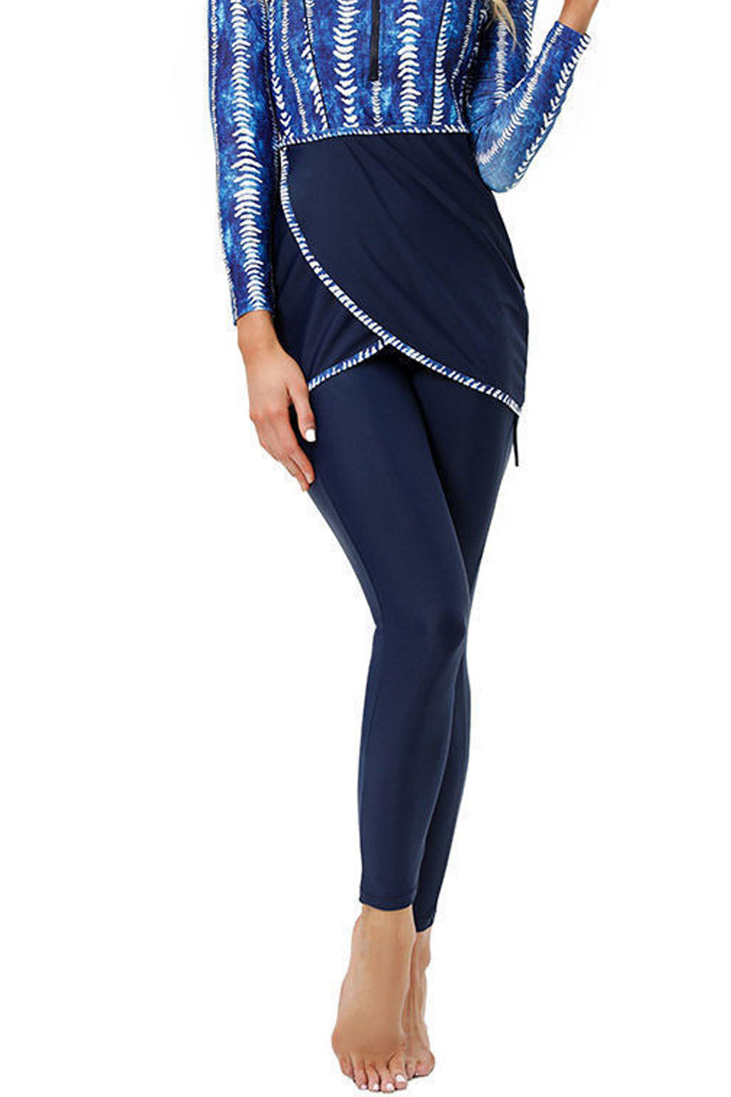 Zehra Modest Burkini 3-Piece Full Coverage Swim Set – Ocean Blue Tie-Dye