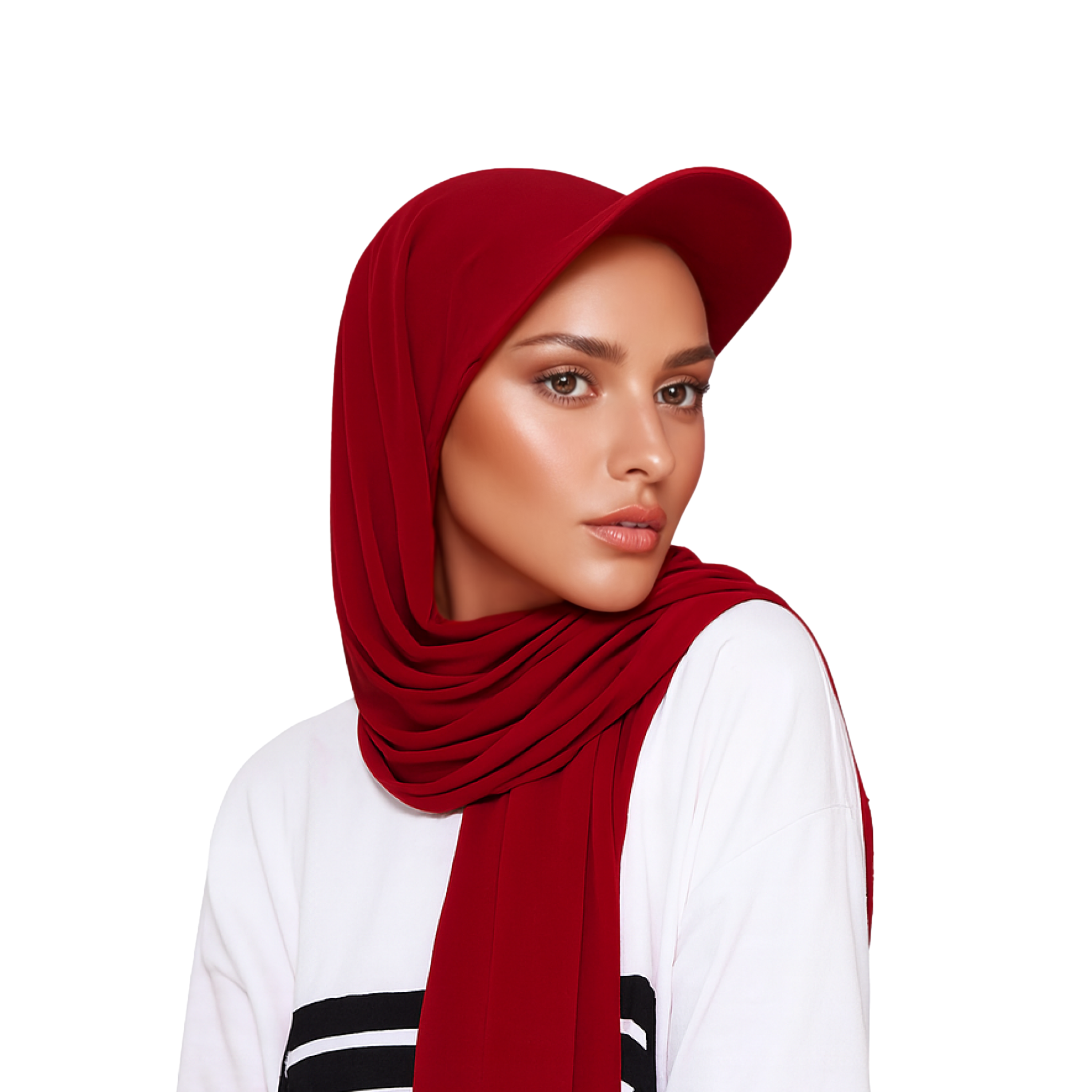 Layla Grace Pull-On Hijab – Crimson Red