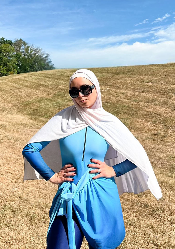 Nourah Modest Burkini 3-Piece Full Coverage Swim Set - Ocean