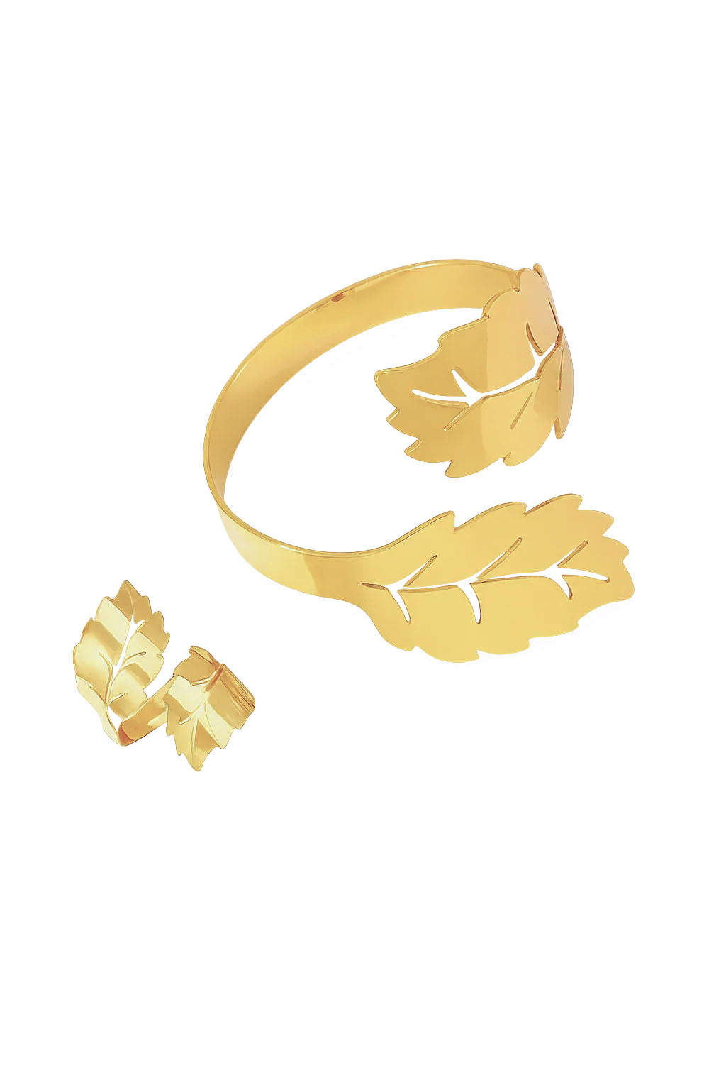 Golden Leaf Set – Cuff & Ring