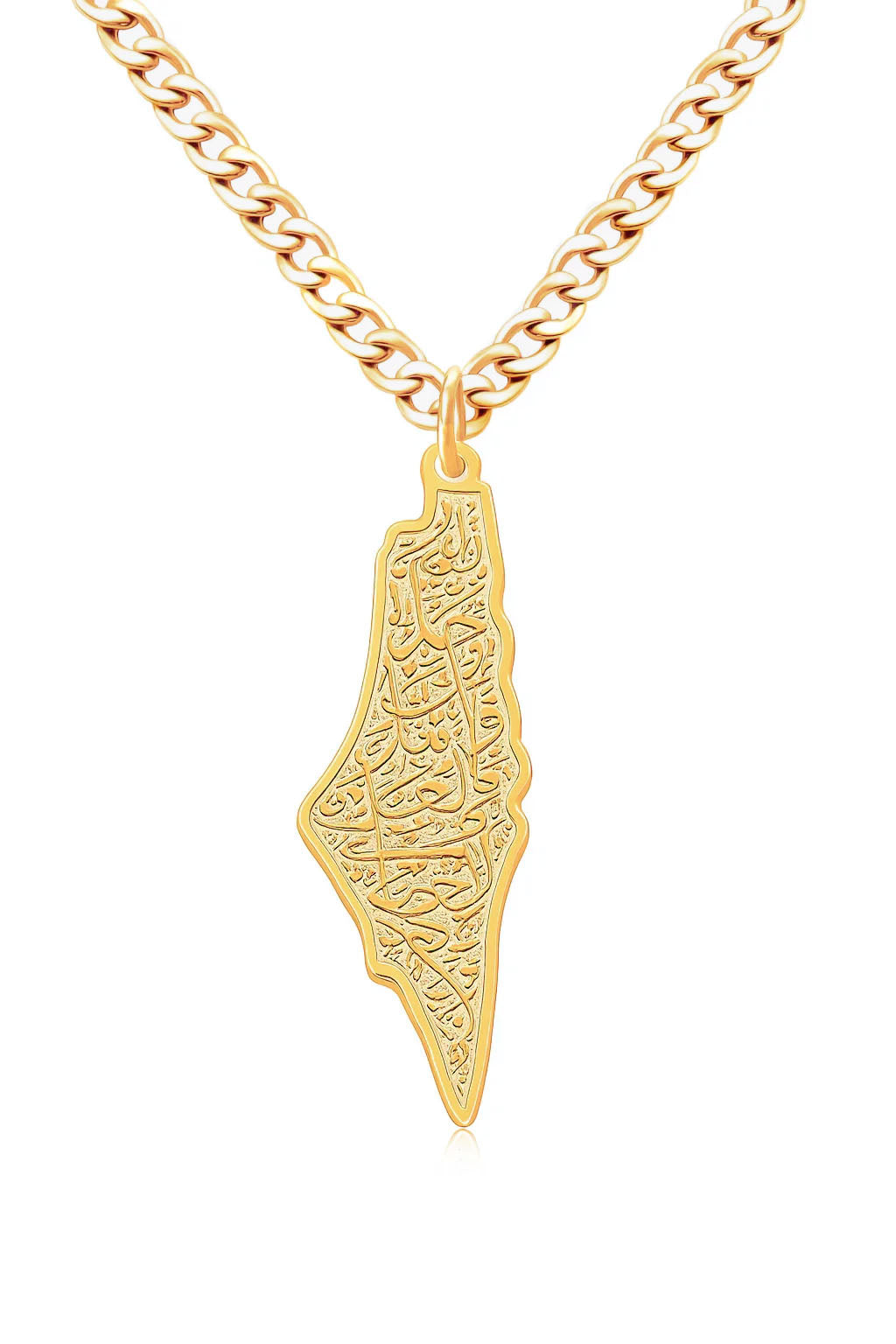 Palestine Map Outline Necklace