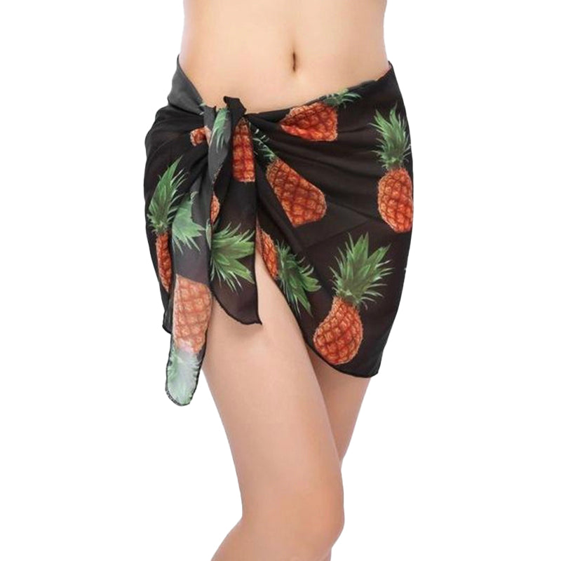 Pineapple Bliss Graphic Beach Sarong Wrap- Swim Cover Up